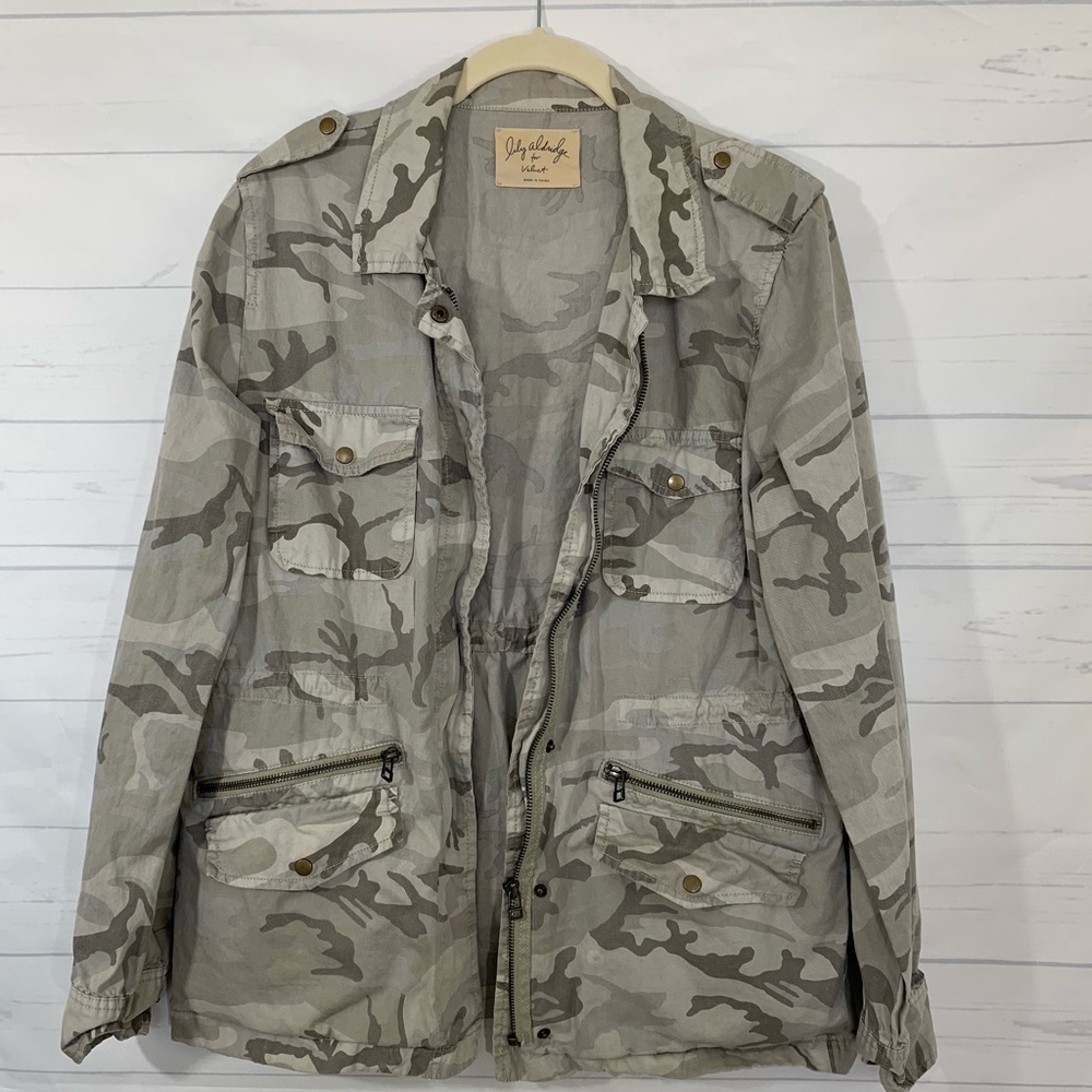 Lily Aldridge for Velvet Camo Military Jacket L